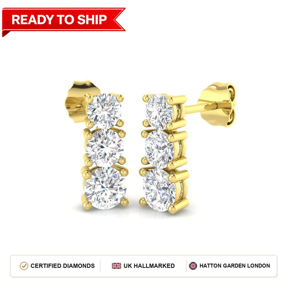 Lab grown diamond earring