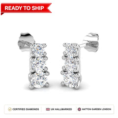 Lab grown diamond earring