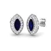 Luxurious Blue Sapphire and Diamond Gold Earrings - 1.25ct Elegance