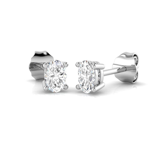 Stud Earrings with Cushion Cut Diamond Bezel Set | Gold