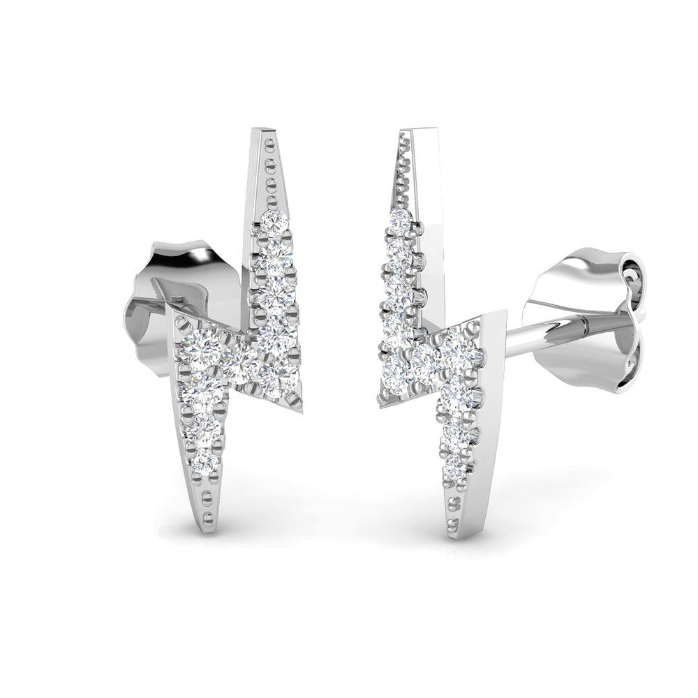 0.09ct Natural Diamond Round Cut Stud Earrings in 9K White Gold