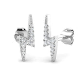 0.09ct Natural Diamond Sparkling Lightning-Bolt Stud Earrings in 9K White or Yellow Gold