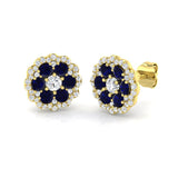 Tumby 1.25ct Gold Blue Sapphire Luxury Diamond Earrings