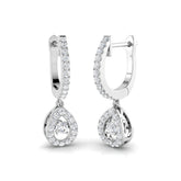 "Rowdy Luxury Gold Drop & Trilogy Diamond Earrings 0.5ct"