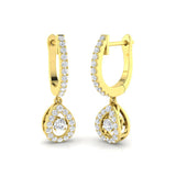 "Rowdy Luxury Gold Drop & Trilogy Diamond Earrings 0.5ct"