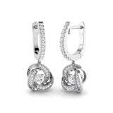 Rubby Gold Drop & Trilogy Diamond Earrings - Luxury 0.33ct Jewelry