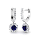 Hoop Earrings - Candy Collection 1ct Blue Sapphire Gold