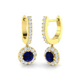 Hoop Earrings - Candy Collection 1ct Blue Sapphire Gold