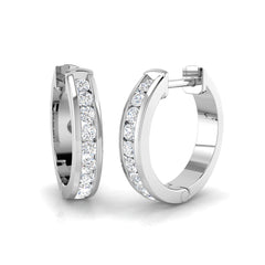 0.4 Carat D-E/VS Lab Grown Diamond Hoops Earring 9k White Gold Ready To Ship