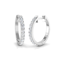 0.5 Carat D-E/VS Lab Grown Diamond Hoops Earring 9k White Gold Ready To Ship