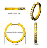 Boucles d'oreilles créoles en or serties d'un diamant rond naturel/de synthèse de 1,00 carat - Fabrication britannique