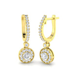 Rusty Gold Diamond Drop & Trilogy Earrings - 1ct Luxury Jewelry