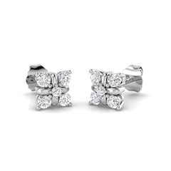0.5 Carat D-E/VS Lab Grown Diamond Shape Earring 9k White Gold Ready To Ship