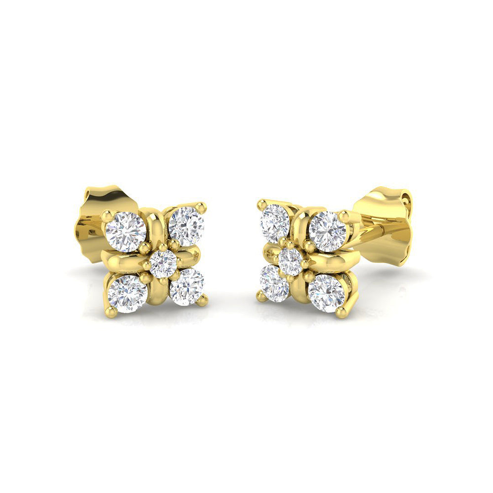 0.42ct Lab Diamond Round Cut Stud Earrings in 9K Yellow Gold