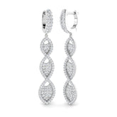 Salsy 1.5ct Gold Diamond Drop & Trilogy Earrings - Luxury Jewelry