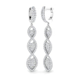 Salsy 1.5ct Gold Diamond Drop & Trilogy Earrings - Luxury Jewelry