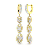 Salsy 1.5ct Gold Diamond Drop & Trilogy Earrings - Luxury Jewelry