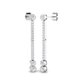"Elegant Saucy Gold Drop & Trilogy Diamond Earrings - 0.5ct Luxury"