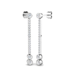 0.8 Carat D-E/VS Lab Grown Diamond Drop & Trilogy Earring 9k White Gold Ready To Ship