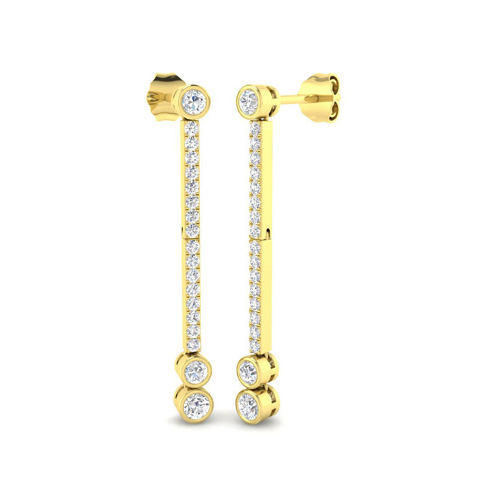 0.75ct Lab Diamond Round Cut Stud Earrings in 9K Yellow Gold