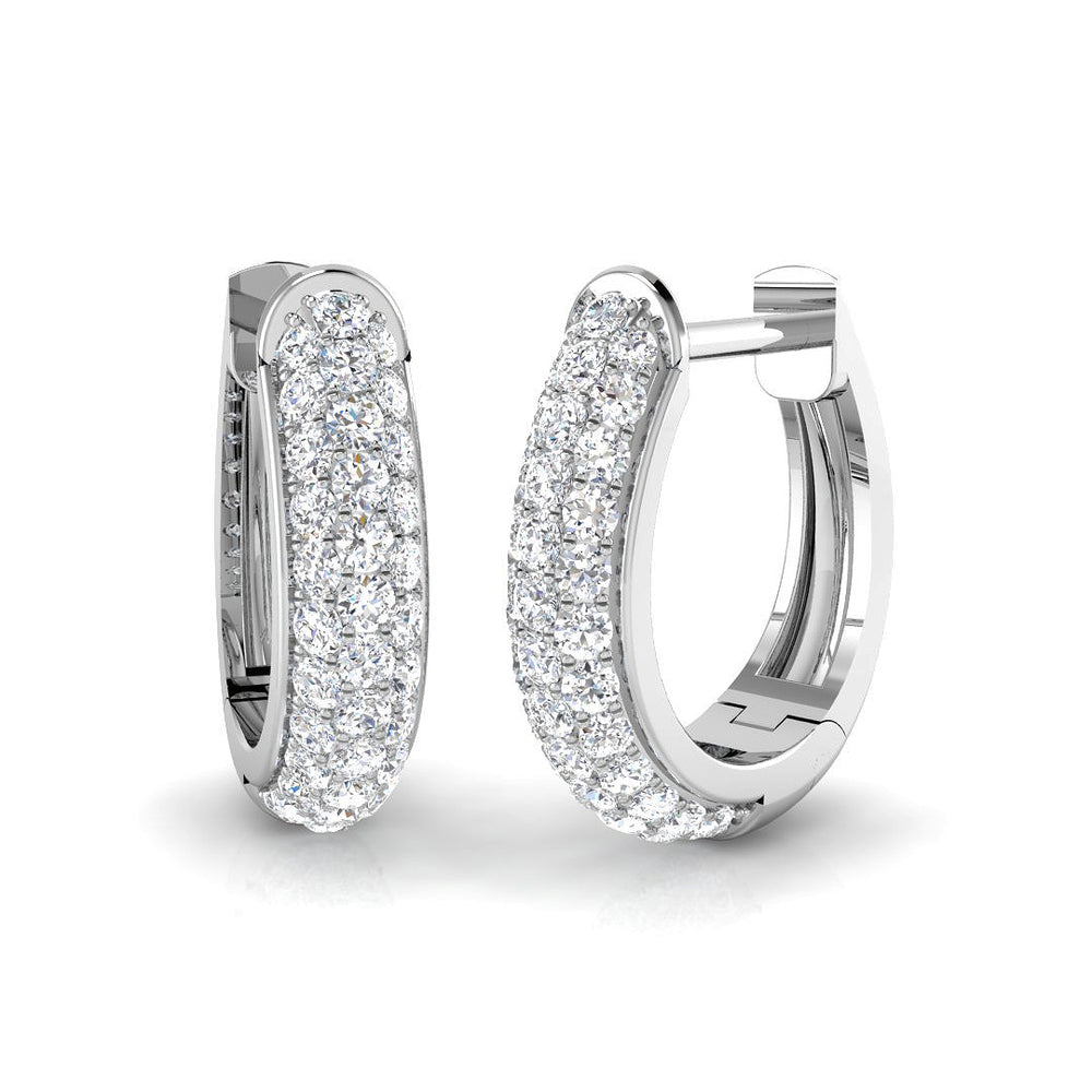 0.48ct Natural Diamond Round Cut Stud Earrings in 9K White Gold