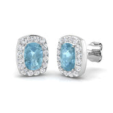 Erjty Aquamarine Gold Diamond Earrings - 1.25ct to 1.5ct Luxury Jewelry