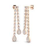 Dainty Gold Diamond Drop & Trilogy Earrings - 1ct Luxury Jewelry