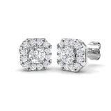 Halo Stud Earrings - 1.00 Carat Enssy Cushion Square