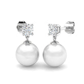Clive Gold Pearl Diamond Earrings – 8ct Luxury Jewelry for Elegance