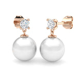 Clyde Pearl Gold Diamond Earrings - 7.5ct Luxury Jewelry Elegance