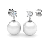 Clyde Pearl Gold Diamond Earrings - 7.5ct Luxury Jewelry Elegance