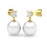 Clyde Pearl Gold Diamond Earrings - 7.5ct Luxury Jewelry Elegance