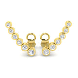 0.50 Ct White Gold Bezel Set crawler Earrings for Women