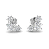Mauve Gold Diamond Crawler Earrings - Elegant 0.2ct Luxury Jewelry