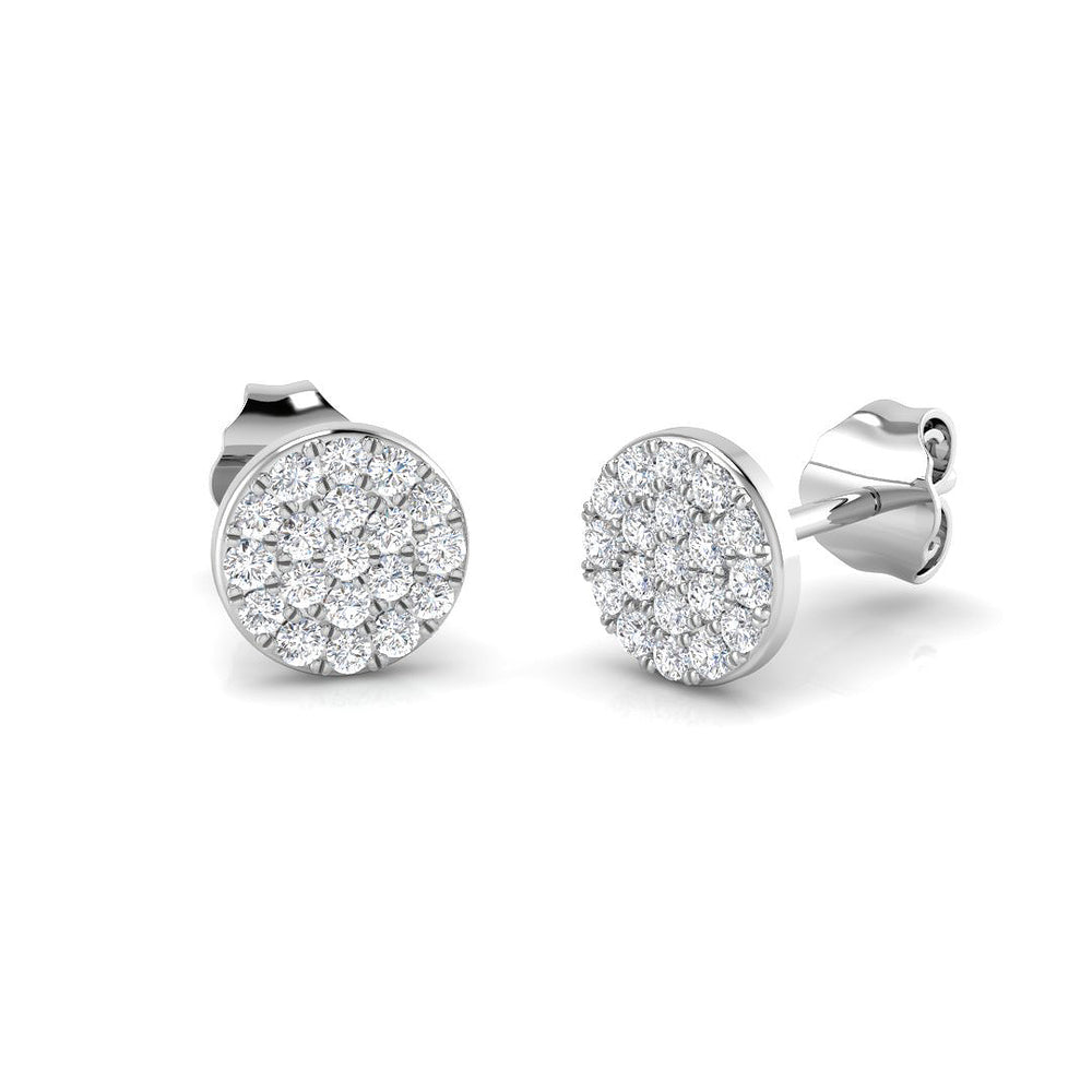 0.29ct Natural Diamond Round Cut Stud Earrings in 9K White Gold