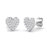 9ct White Gold 0.2ct Natural Diamond Cluster Earrings