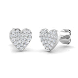 9ct White Gold 0.2ct Natural Diamond Cluster Earrings
