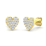 9ct Yellow Gold 0.2ct Natural Diamond Cluster Earrings