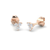 "Trimy Gold Drop & Trilogy Diamond Earrings - Luxurious Sparkle"