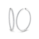 Hoop Earrings - Erfly 2ct Round Cut