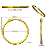 Boucles d'oreilles créoles en or 9K/18K et platine, serties de diamants ronds naturels et de synthèse taille pavé (2,25 ct).