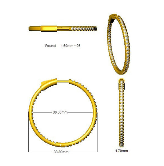Hoop Earrings - 1.5 Carat Premium Natural And Lab-Grown Sparkle