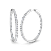 Hoop Earrings - Erewy 1.5ct Round Cut