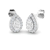 1.03ct Lab Diamond Pear Cut Stud Earrings in 9K White Gold