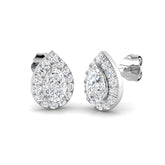 Halo Stud Earrings - 1.25 Carat Missy Pear Teardrop