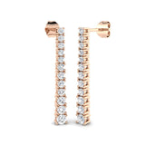 Fleur Luxury Gold Drop & Trilogy Diamond Earrings 1ct to 1.75ct