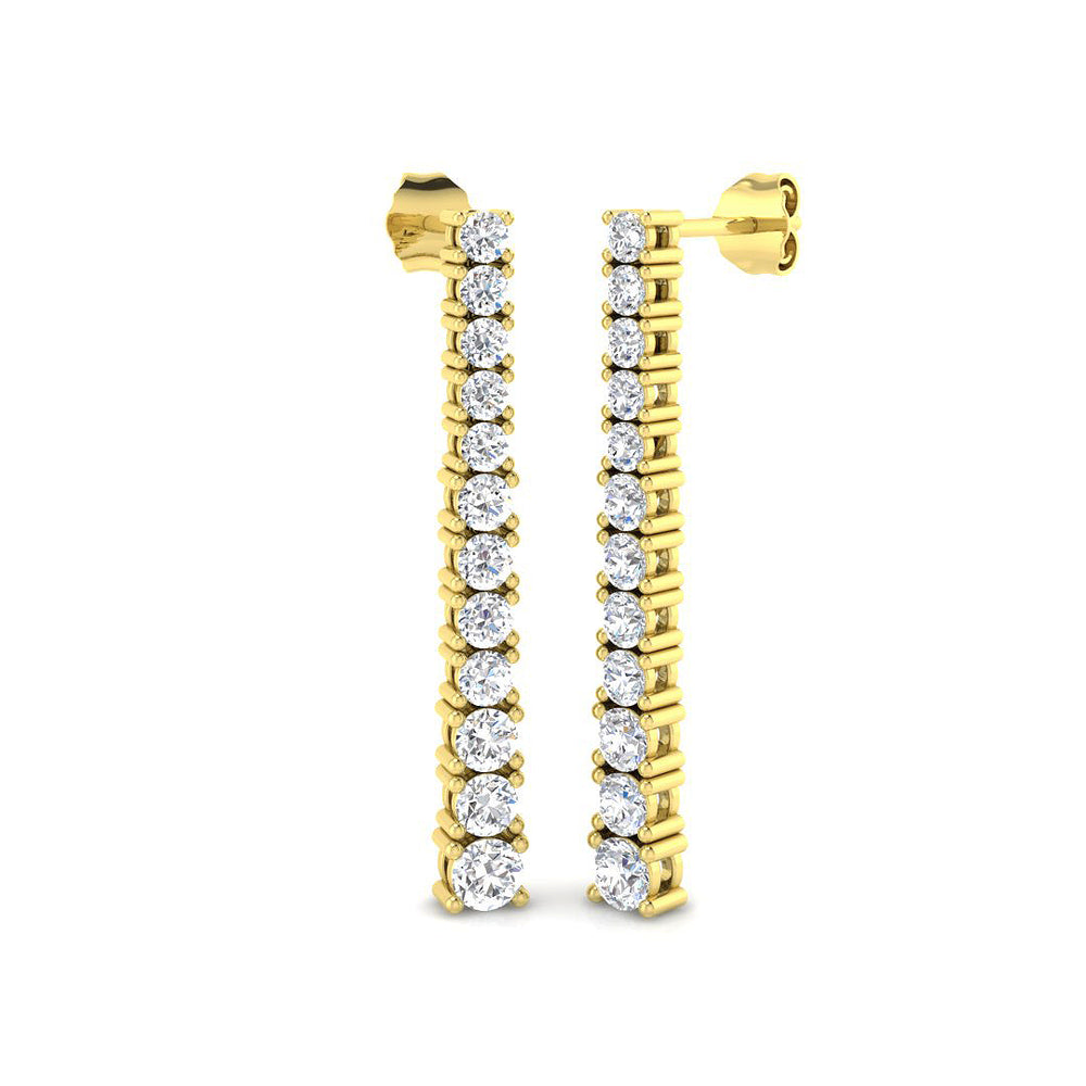 1.83ct Lab Diamond Round Cut Stud Earrings in 9K Yellow Gold