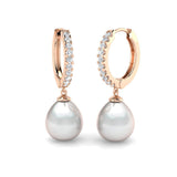 Clara 8.5ct Gold Pearl Diamond Earrings - Elegant Luxury Jewelry
