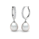 Clara 8.5ct Gold Pearl Diamond Earrings - Elegant Luxury Jewelry