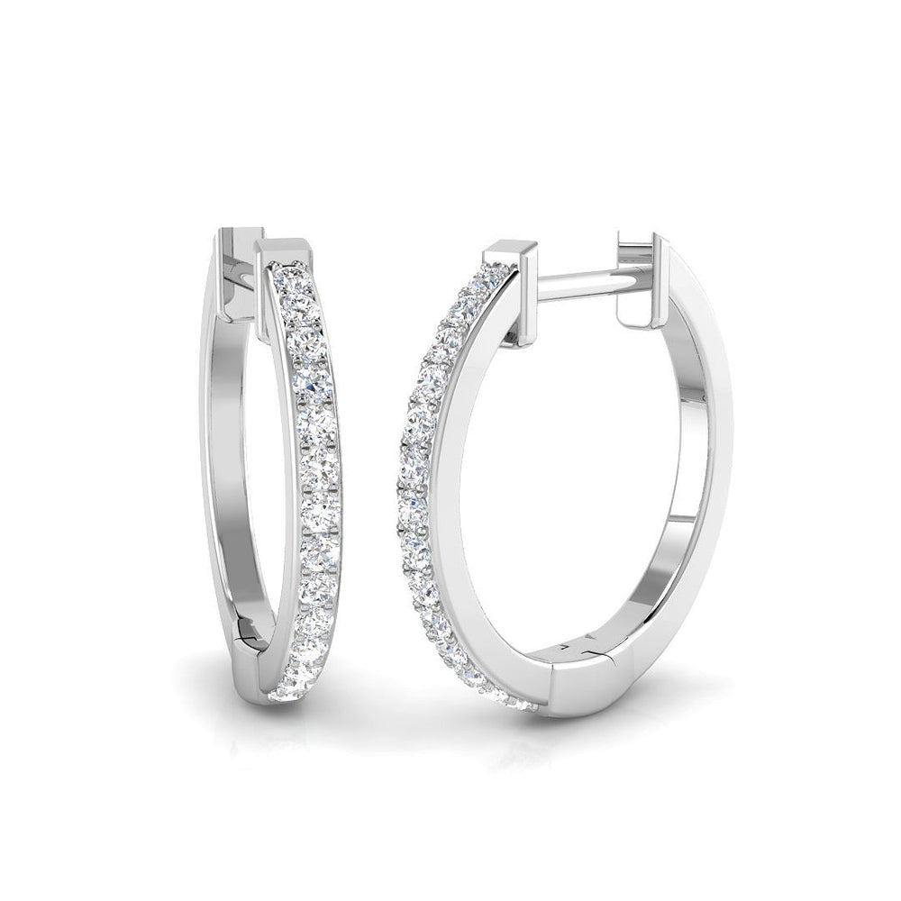 0.16ct Natural Diamond Round Cut Stud Earrings in 9K White Gold